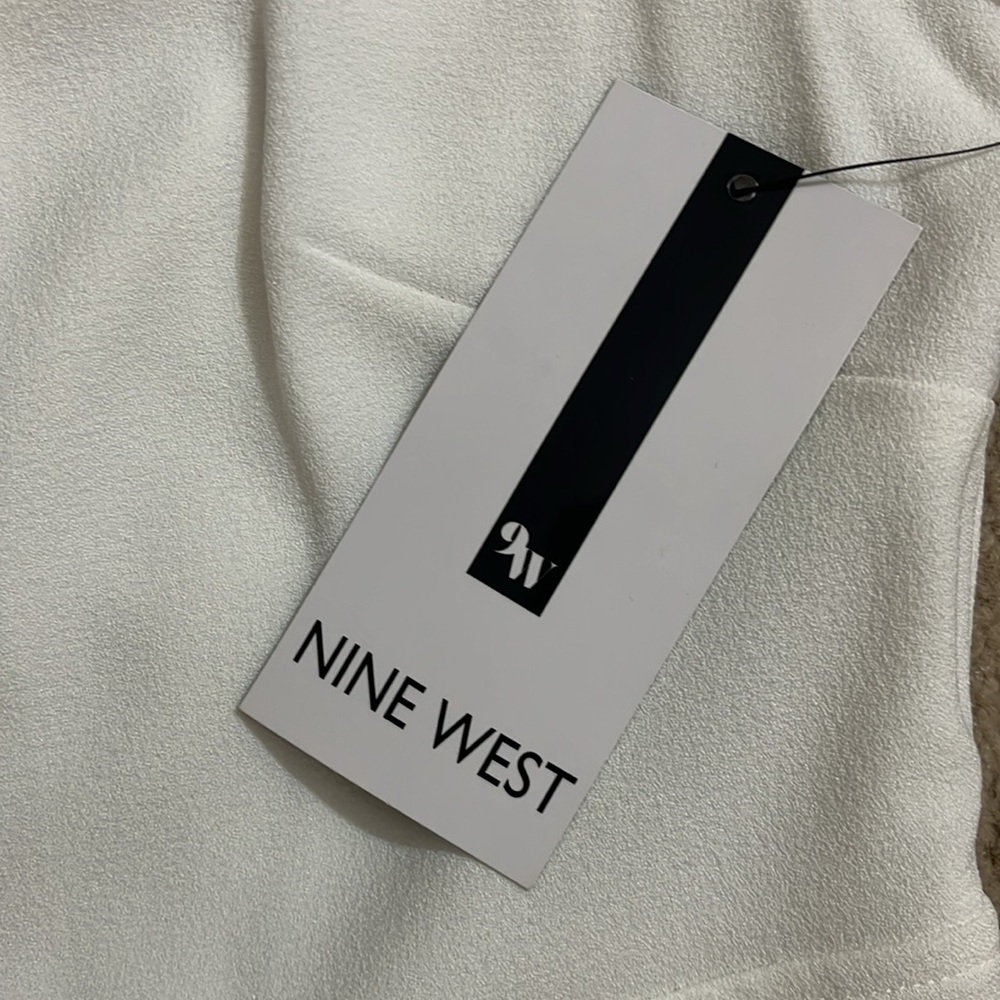 Nine West White Dress with Black Crochet Detail on Sleeves & Hem | Size 14 | NWT - Picture 11 of 16